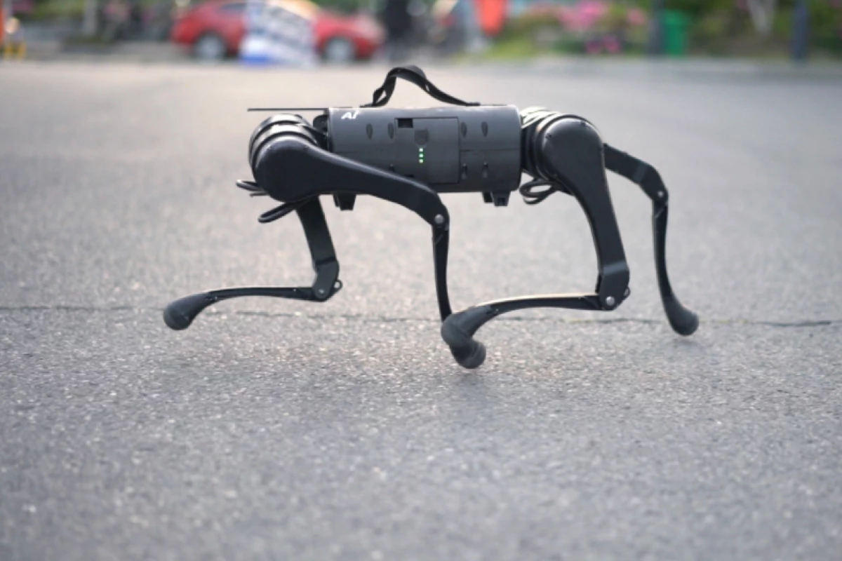 The Unitree A1's quadruped gait allows it to go places and do things that would be impossible with a wheeled robot