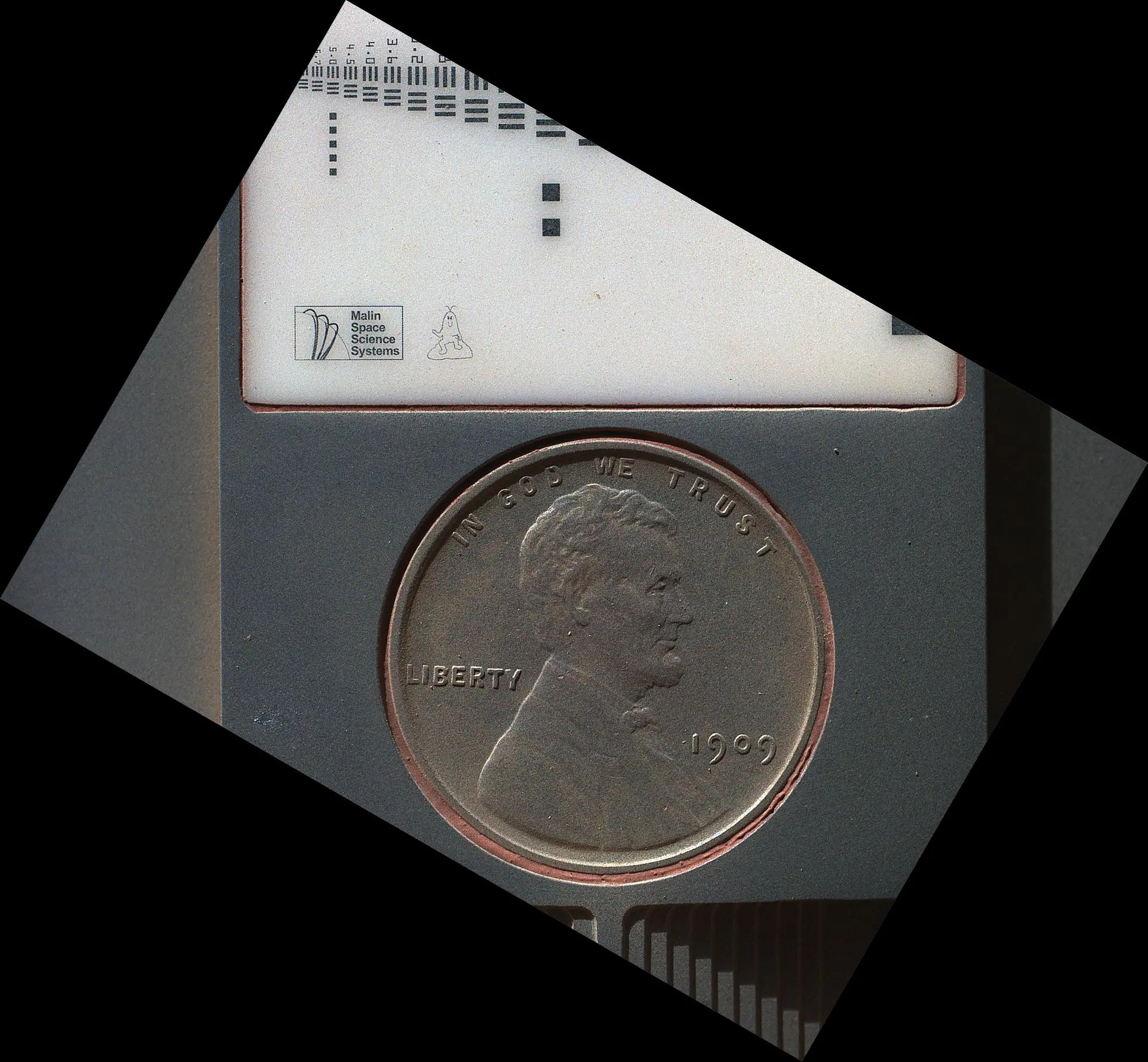 Lincoln penny used for image calibration (Image: NASA/JPL-Caltech/Malin Space Science Systems)