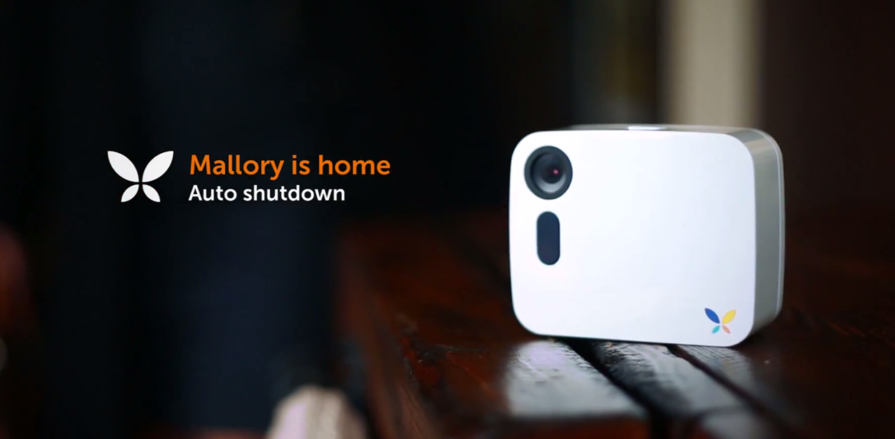 The Butterfleye camera’s Wi-Fi and iBeacon technologies detect the iPhone and the camera switches from "away" to "home" mode or "auto shutdown."