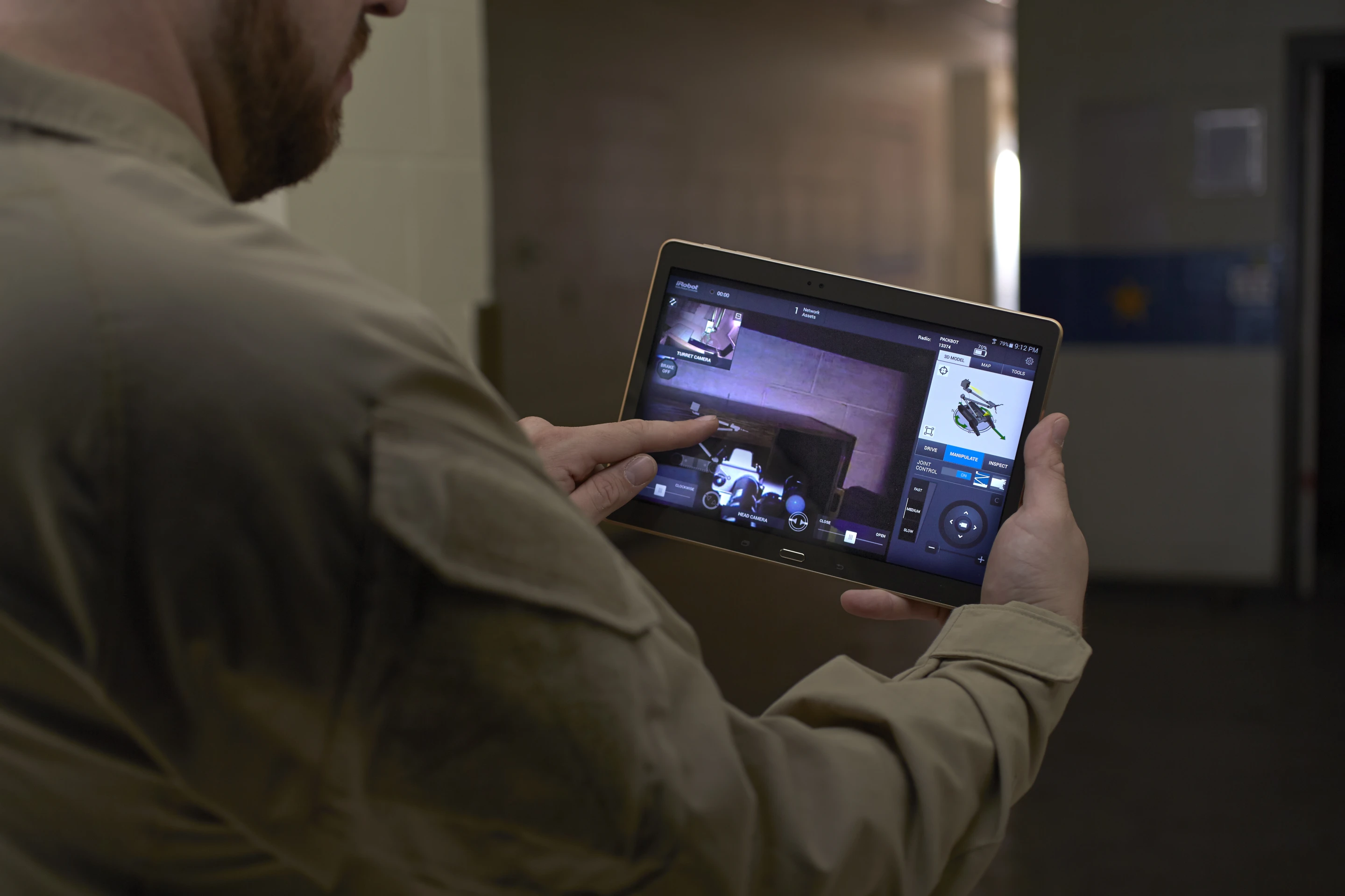 The iRobot uPoint MRC System uses an Android-based app