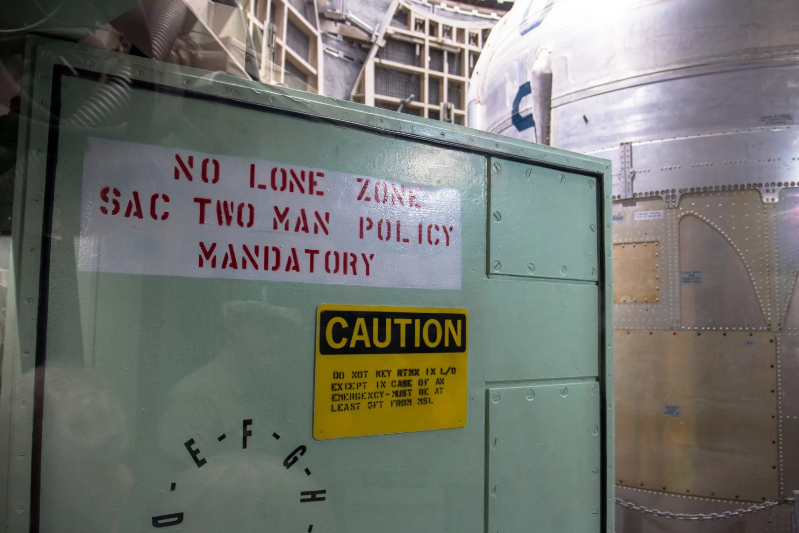 A two-man only warning inside the launch silo