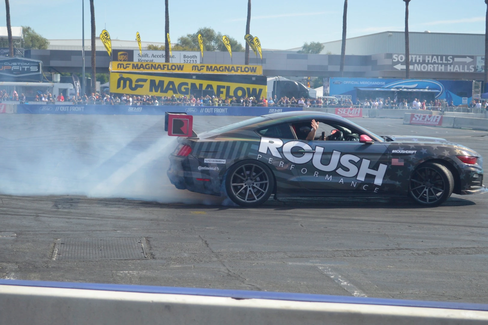 Burning tires on the drift track