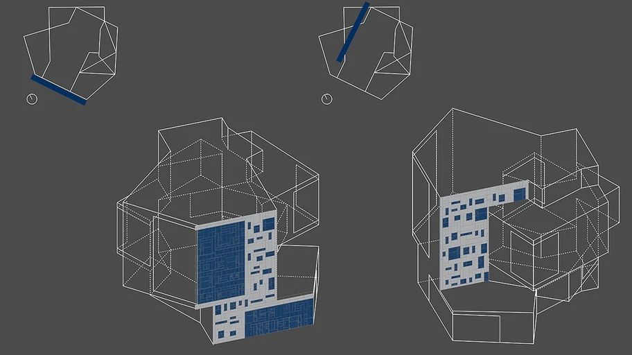 Axonometric drawings of the Executive Academy building by NO.MAD arquitectos (Image: Campus WU/boanet)