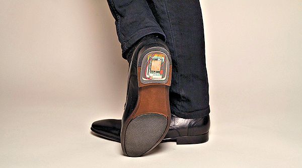 REVEL is embedded in a shoe sole that makes contact with the wearer and a tactile display simultaneously (Photo: Disney Research)