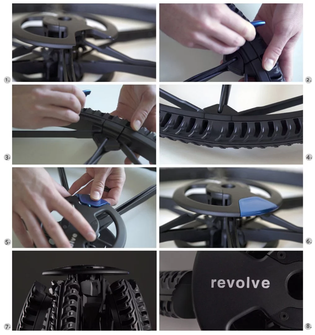 What Mocellin has achieved with the Evolve folding modular wheel has eluded designers since the idea of folding bicycles and wheelchairs was first conceived