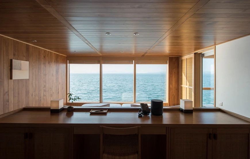 View from the Guntu floating hotel