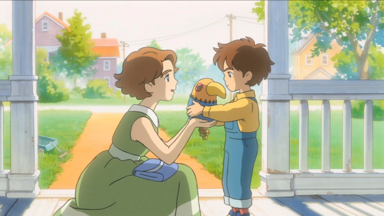 Oliver's mother comforts him with a hand-made doll
