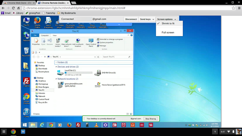 Chrome Remote Desktop allows connecting to Windows, Mac, and Linux