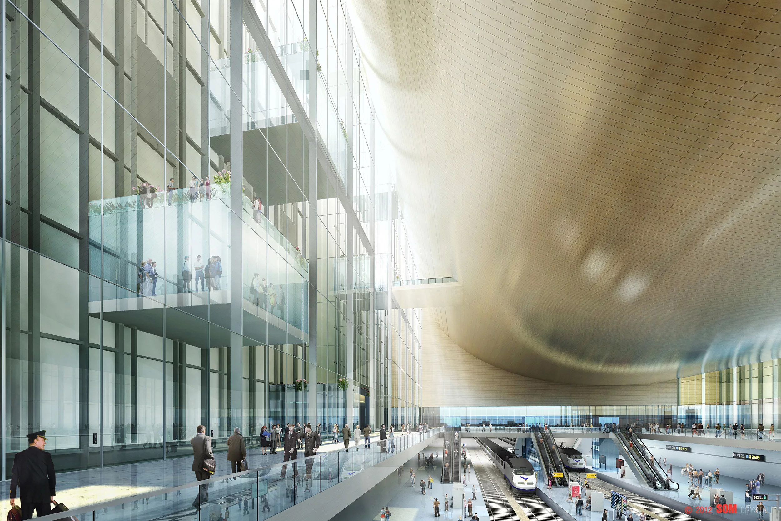 SOM's imagining of the new Grand Central Terminal interior (Image: © 2012 SOM/Crystal)
