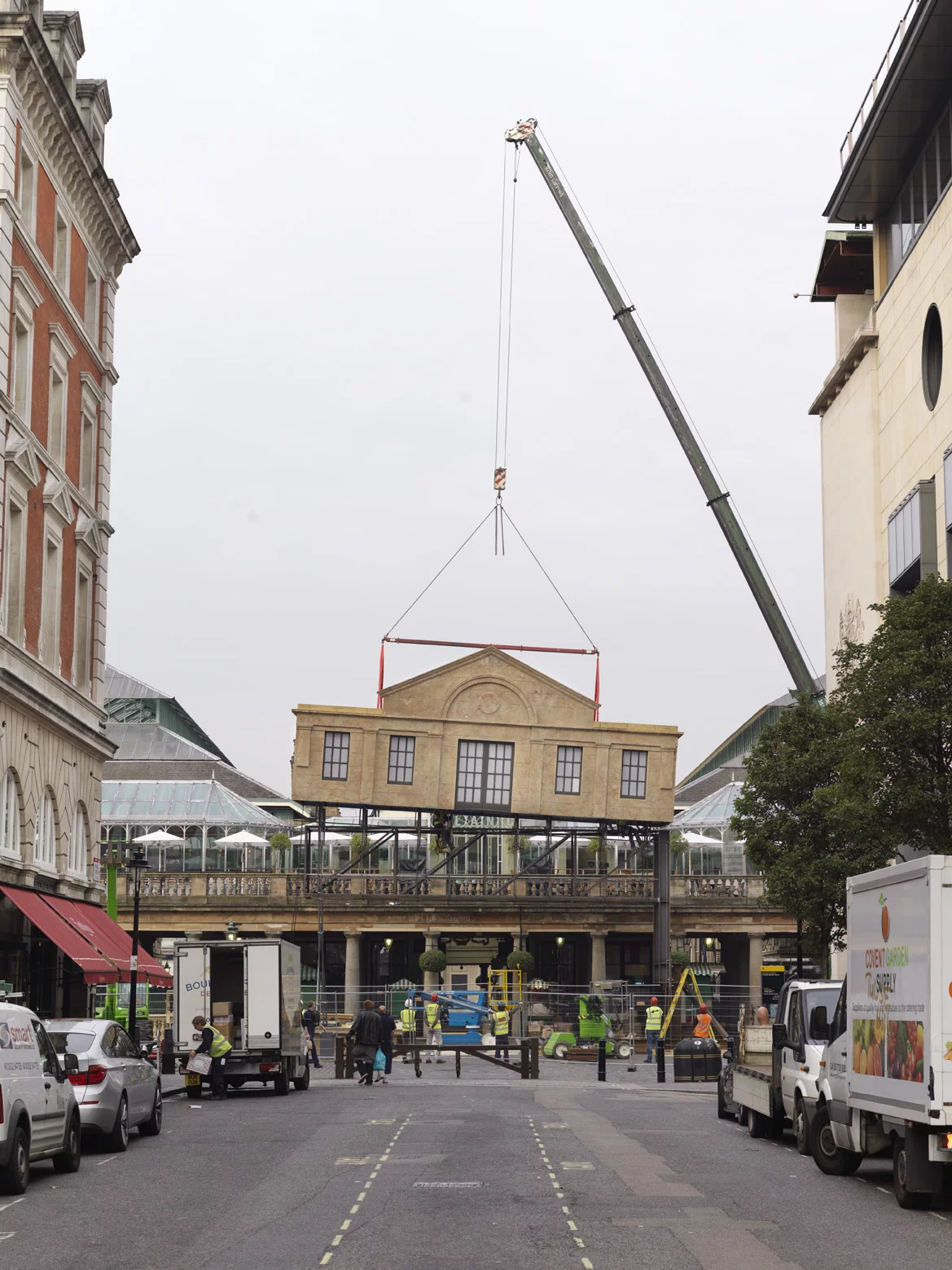 Part of the building being lowered into place by crane (Photo: Chris Tubbs)