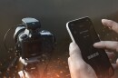 The Flex photo creativity device is mounted to a camera's hot shoe, and wirelessly controlled by a smartphone app