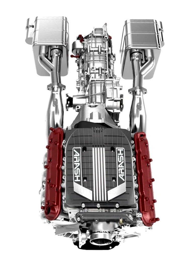 The supercharged 6.2-liter V8 engine of the AF10