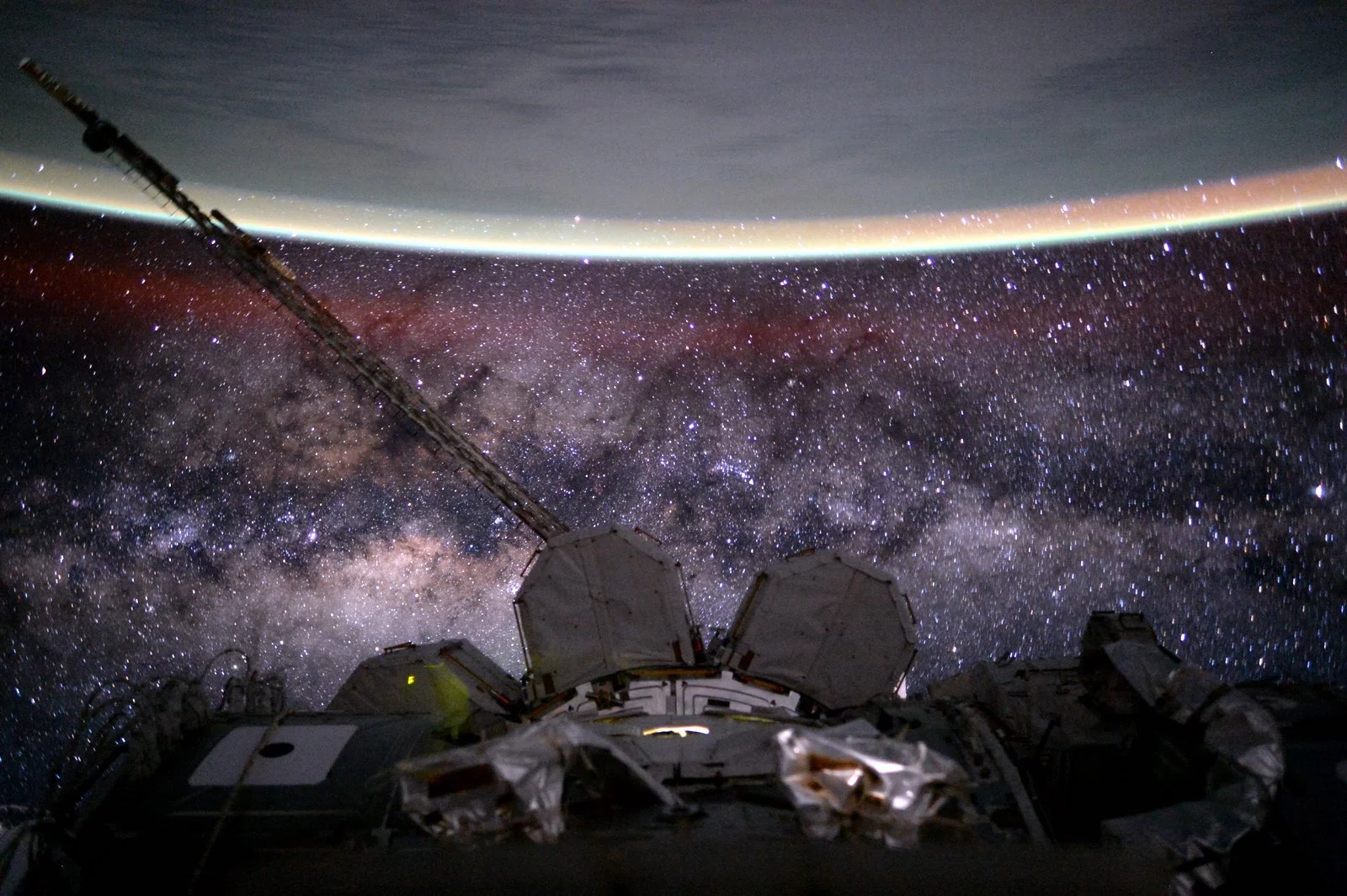 An image of the Earth's airglow effect taken by astronaut Scott Kelly aboard the ISS