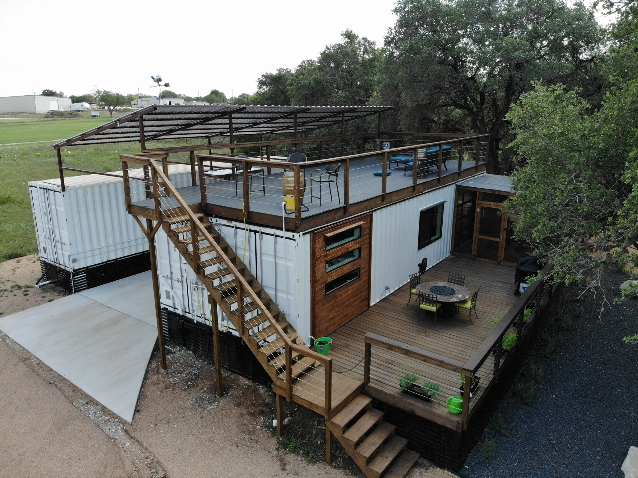 Unique shipping container home measures 900 sq ft