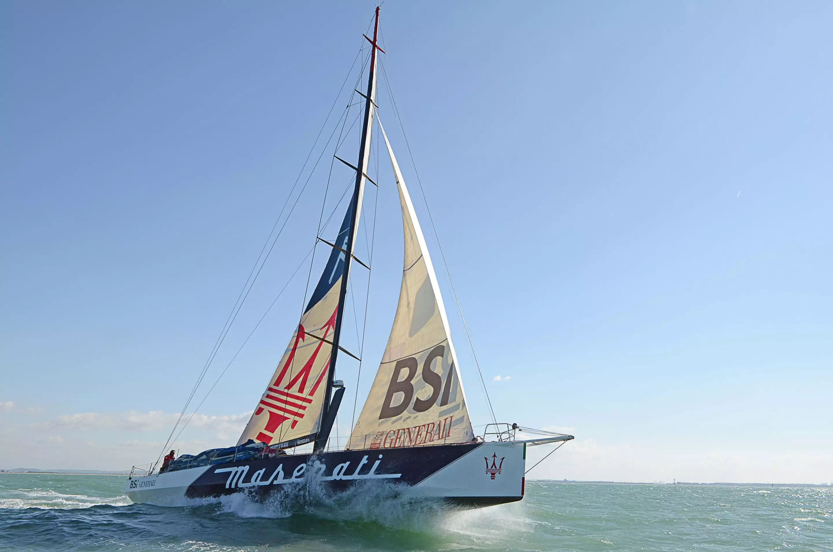 The Maserati is attempting to set a new record for a trans-Atlantic crossing by a mono-hull yacht