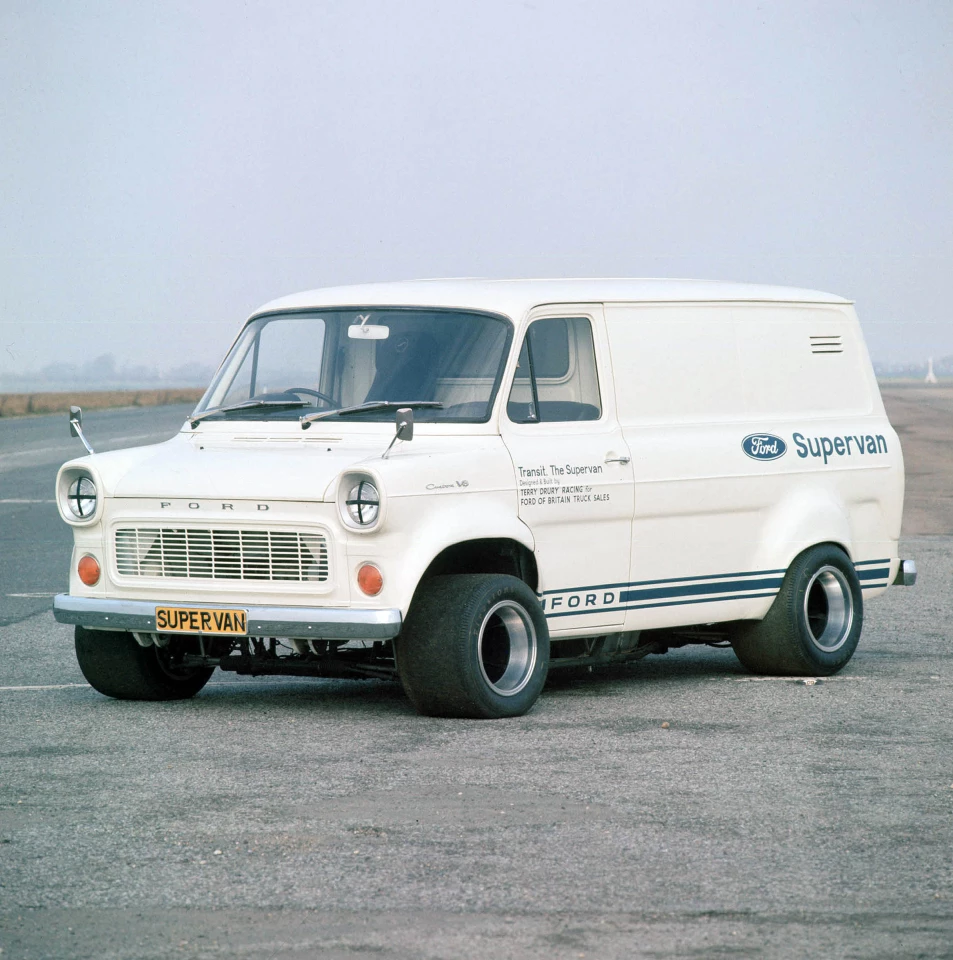 The original 1971 Ford Supervan was a Le Mans-winning GT40 chassis and engine hidden below a