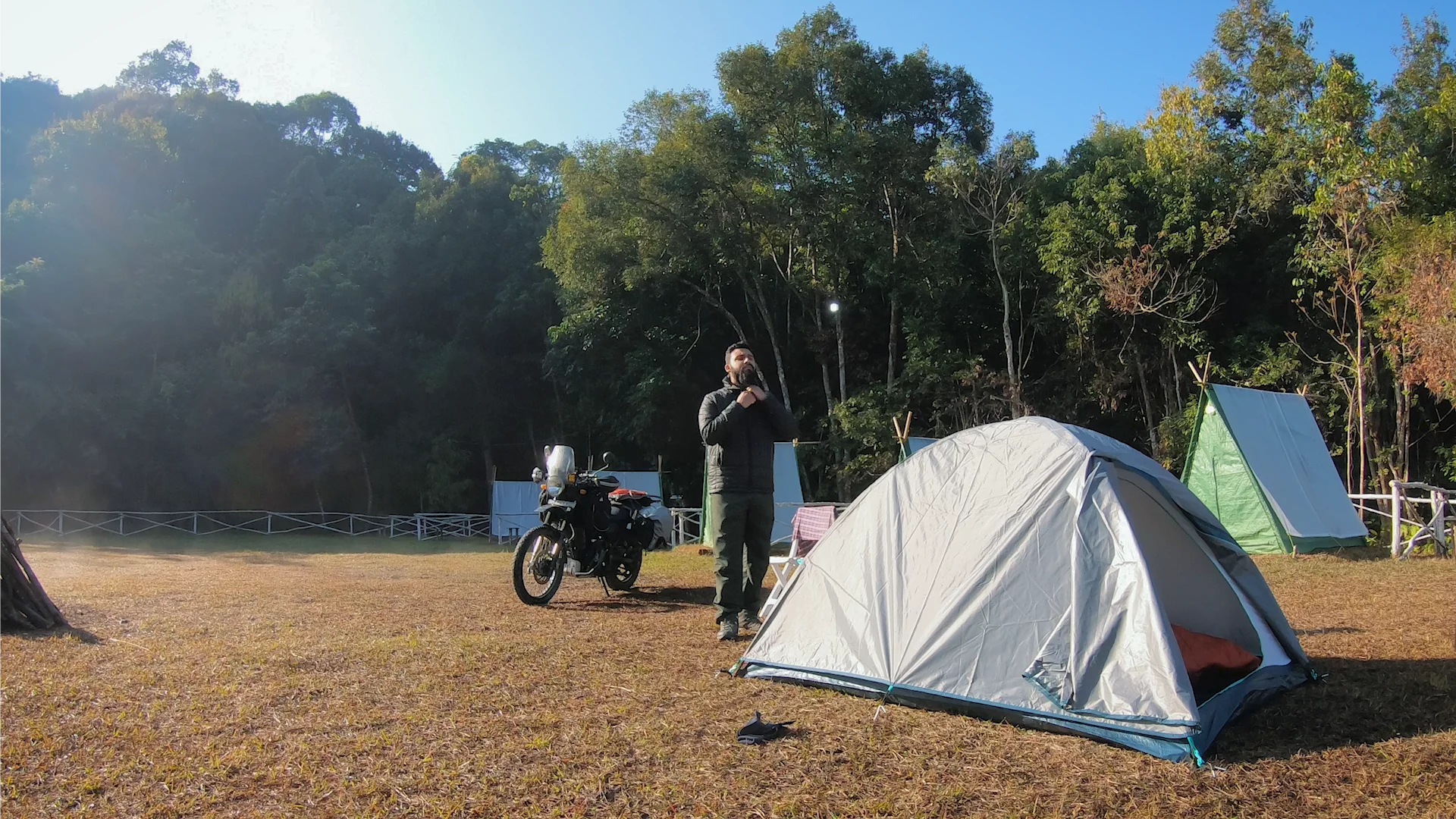 Motorcycle camping allows you to be one with the environment without the obstruction of four walls