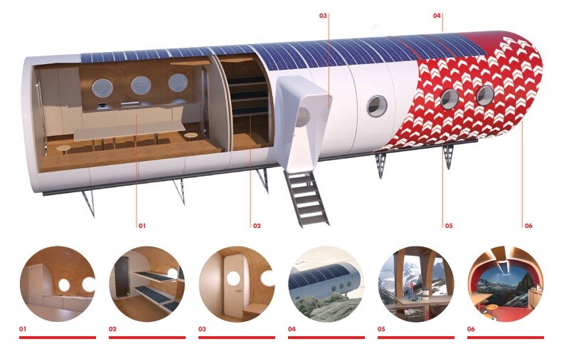 Each pod is comprised of four units that connect together to create the final structure (image: LEAPfactory)