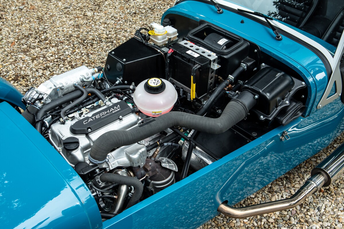The Seven 160 is powered by an 80-hp turbocharged Suzuki three-cylinder engine