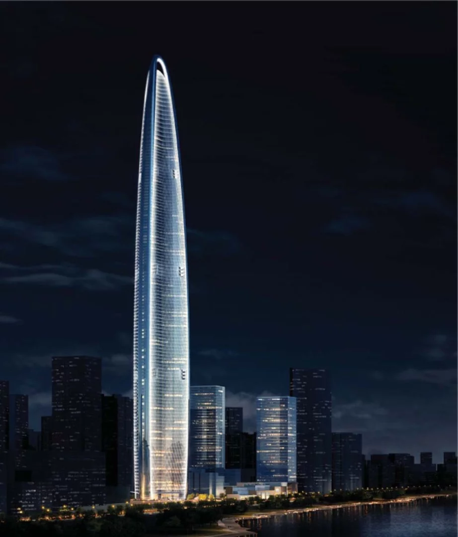 Almost complete, and set to be China's tallest tower, the Wuhan Greenland Center is a bullet-shaped, aerodynamic marvel
