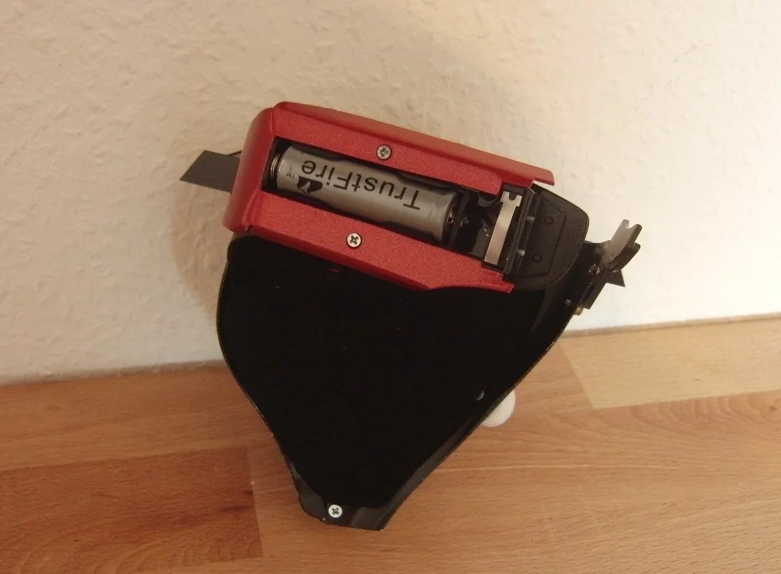 It's mainly constructed from a combination of hand-made aluminum, steel and brass components