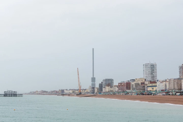 The Brighton i360 tower was constructed using circular steel sections, or "cans"