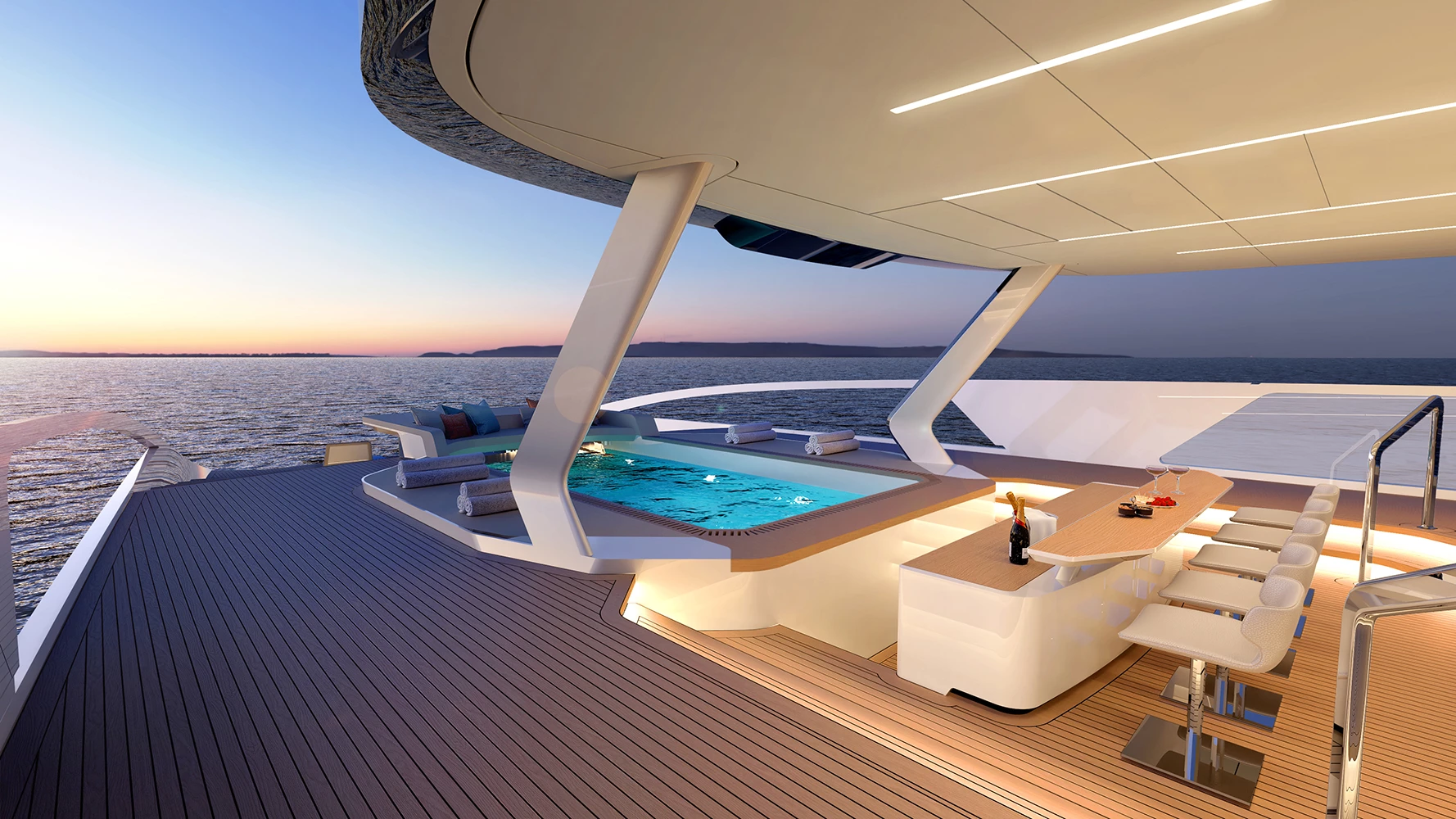 Sipping, swimming and relaxing on the aft deck