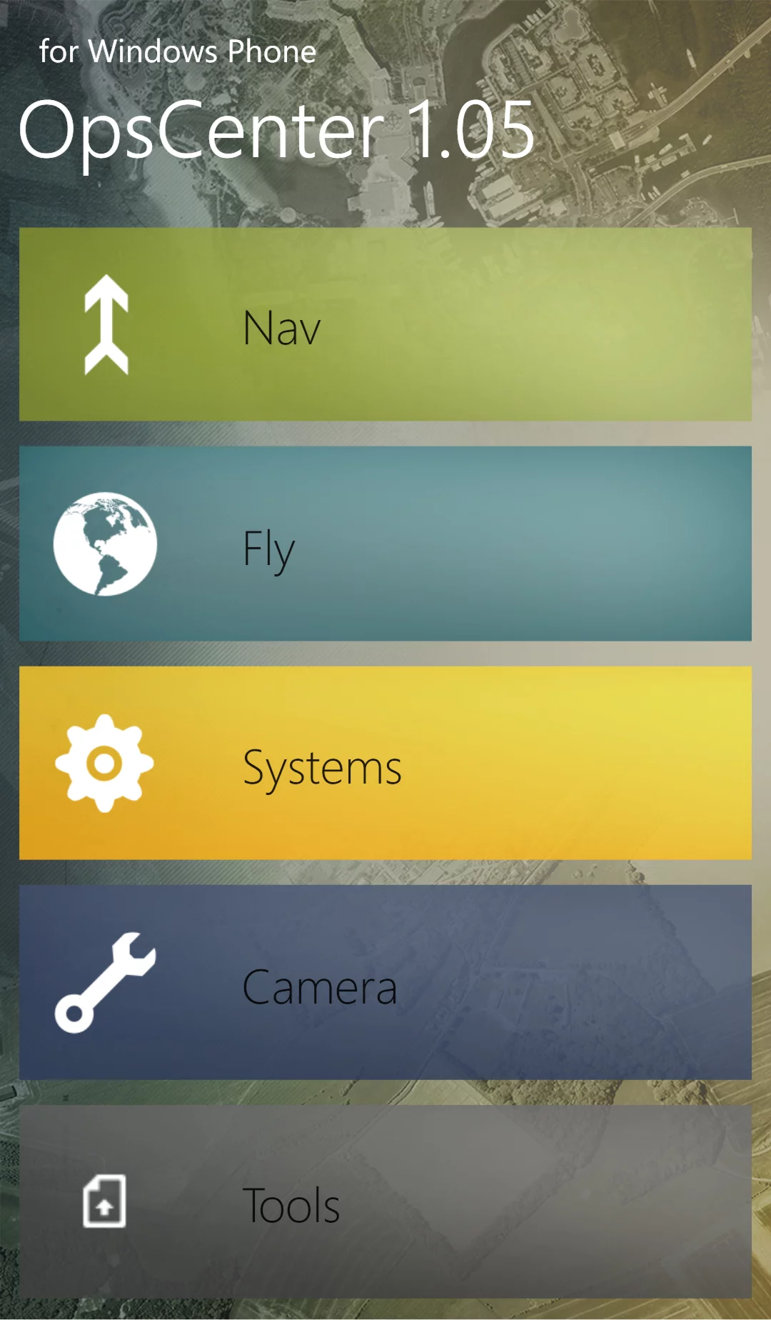 The OperationCenter home screen