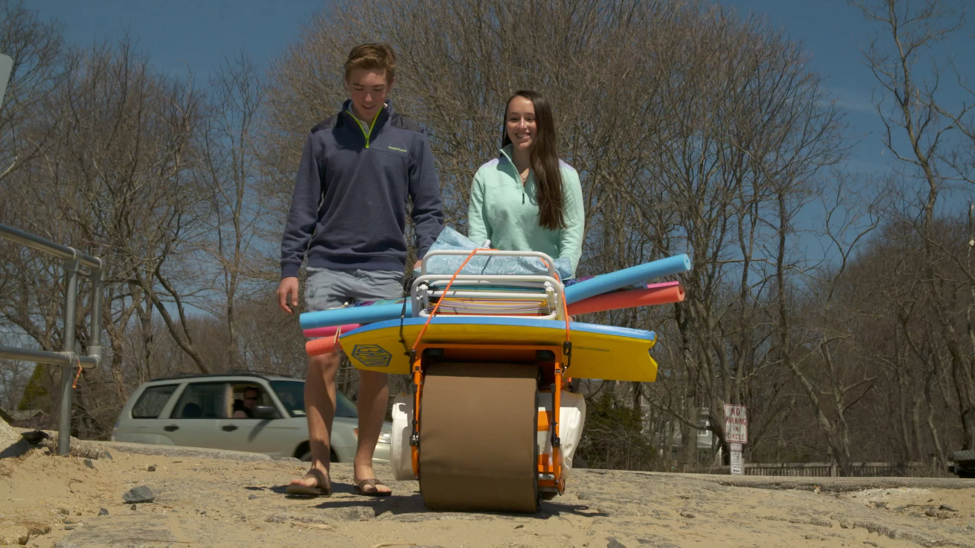 You'd have a tough time hauling that in one trip without some kind of an all-terrain cart