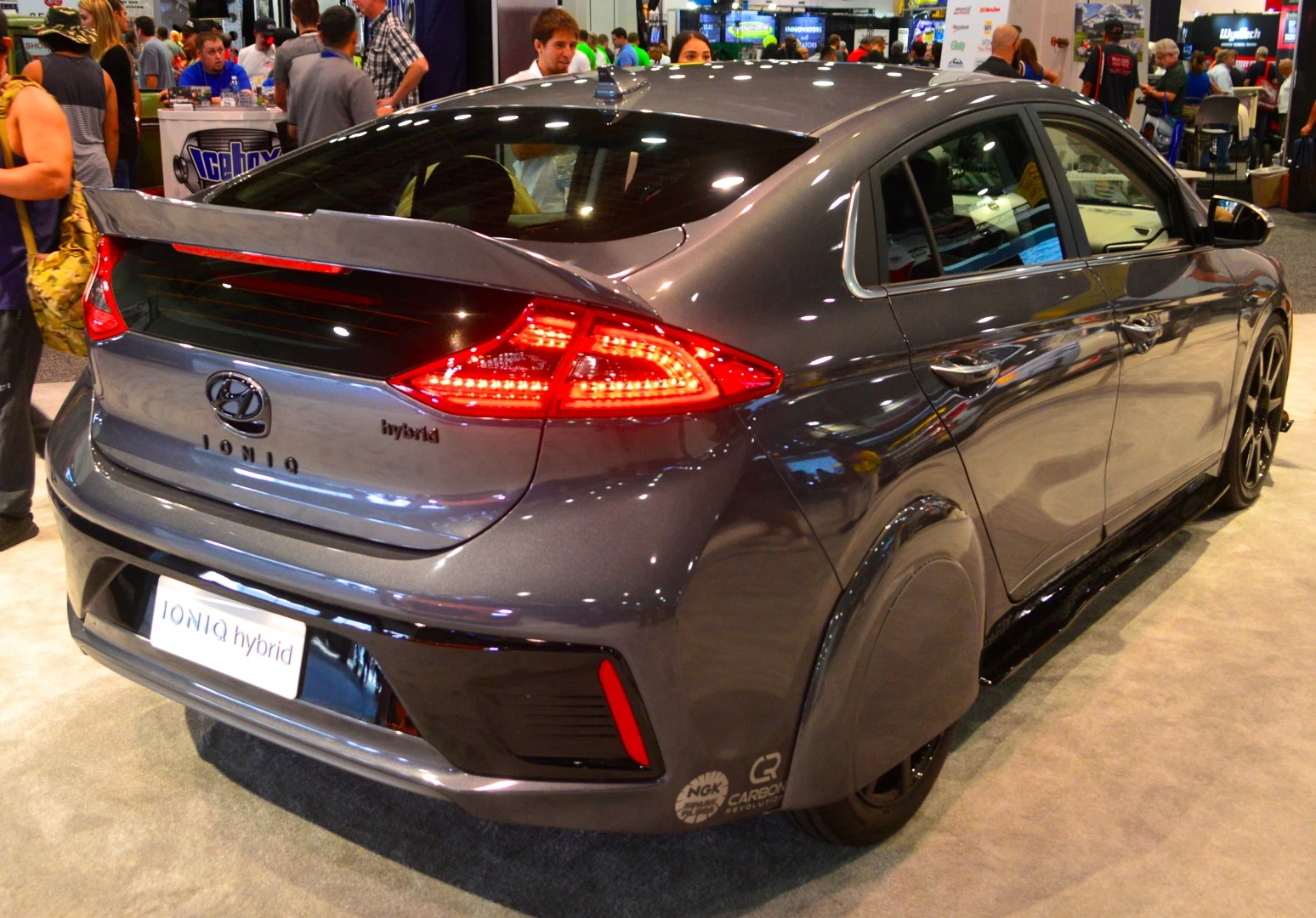 Below the added rear wheel covers, the Hypereconiq features low rolling resistance Bridgestone tires around one-piece carbon fiber wheels