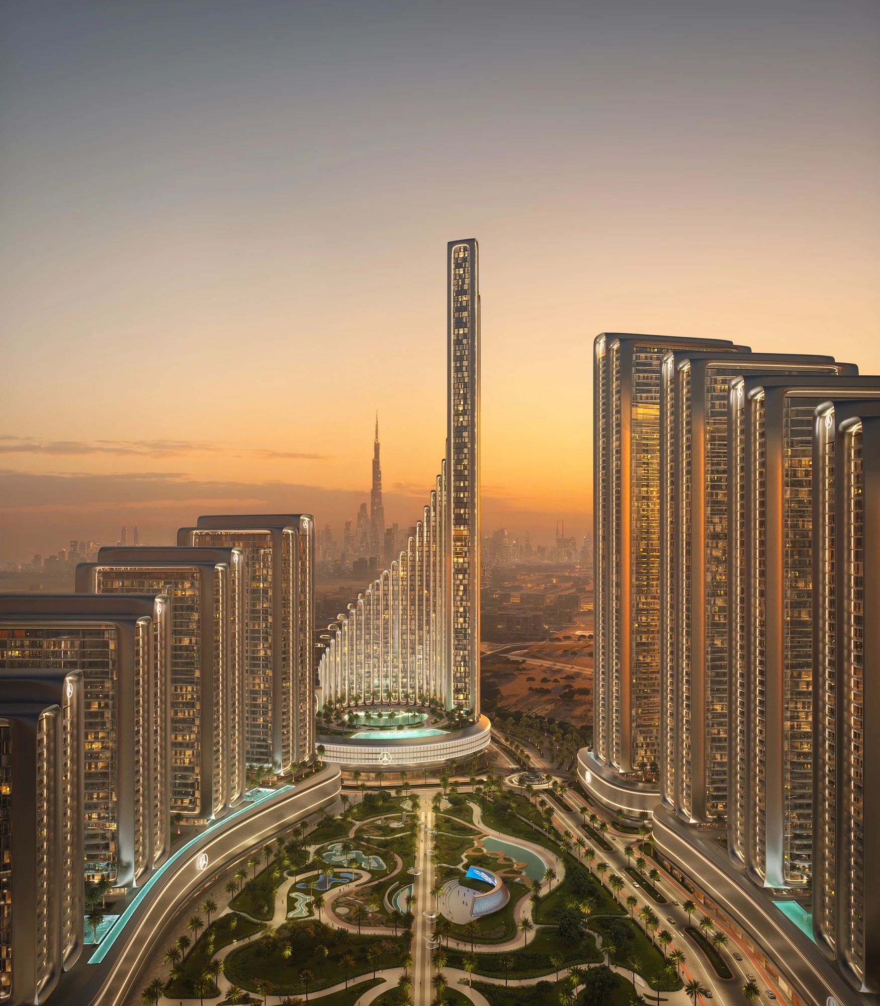 Mercedes‑Benz Places | Binghatti City's tallest skyscraper will reach a height of roughly 300 m (984 ft)
