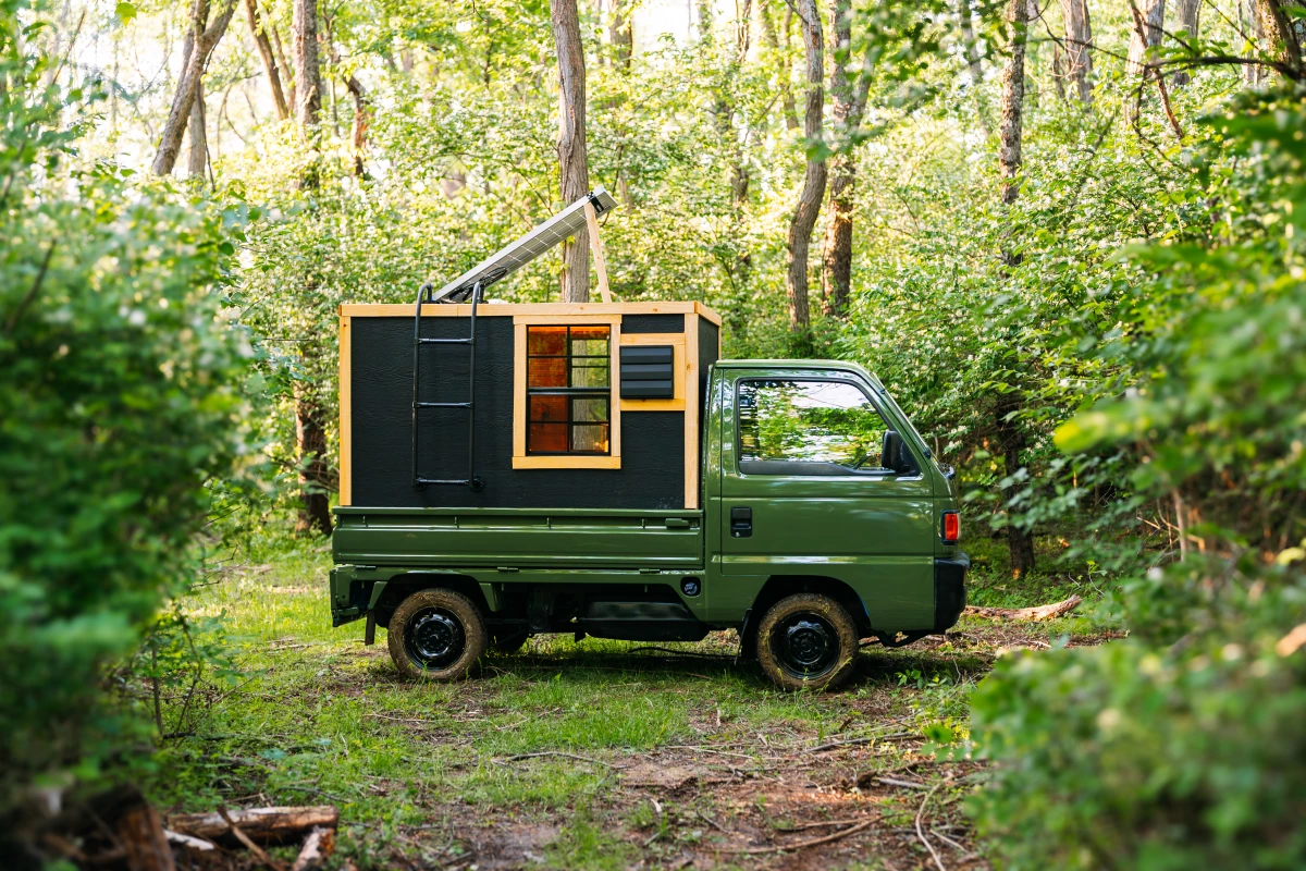 YouTuber and tiny house designer Levi Kelly has built an extraordinary camper van which he describes as the world's smallest mobile tiny house
