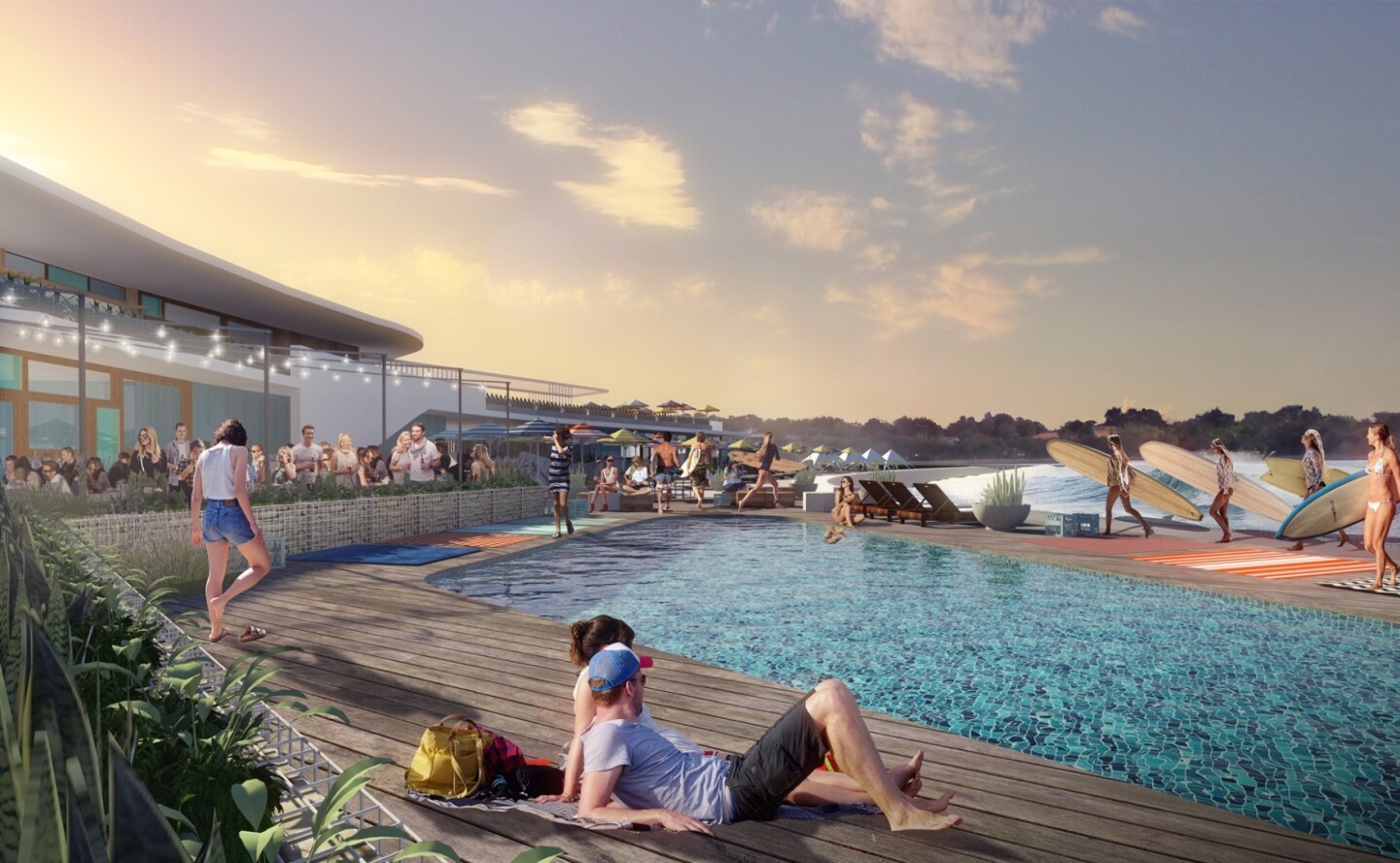 URBNSURF Perth will also be home to a climbing wall, parkour trail, skate course and other activities
