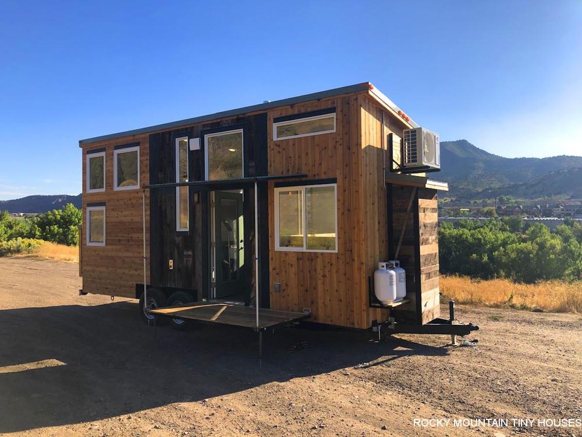 The Timberwolf 24' Tiny House features Rocky Mountain Tiny Houses' signature rustic exterior style