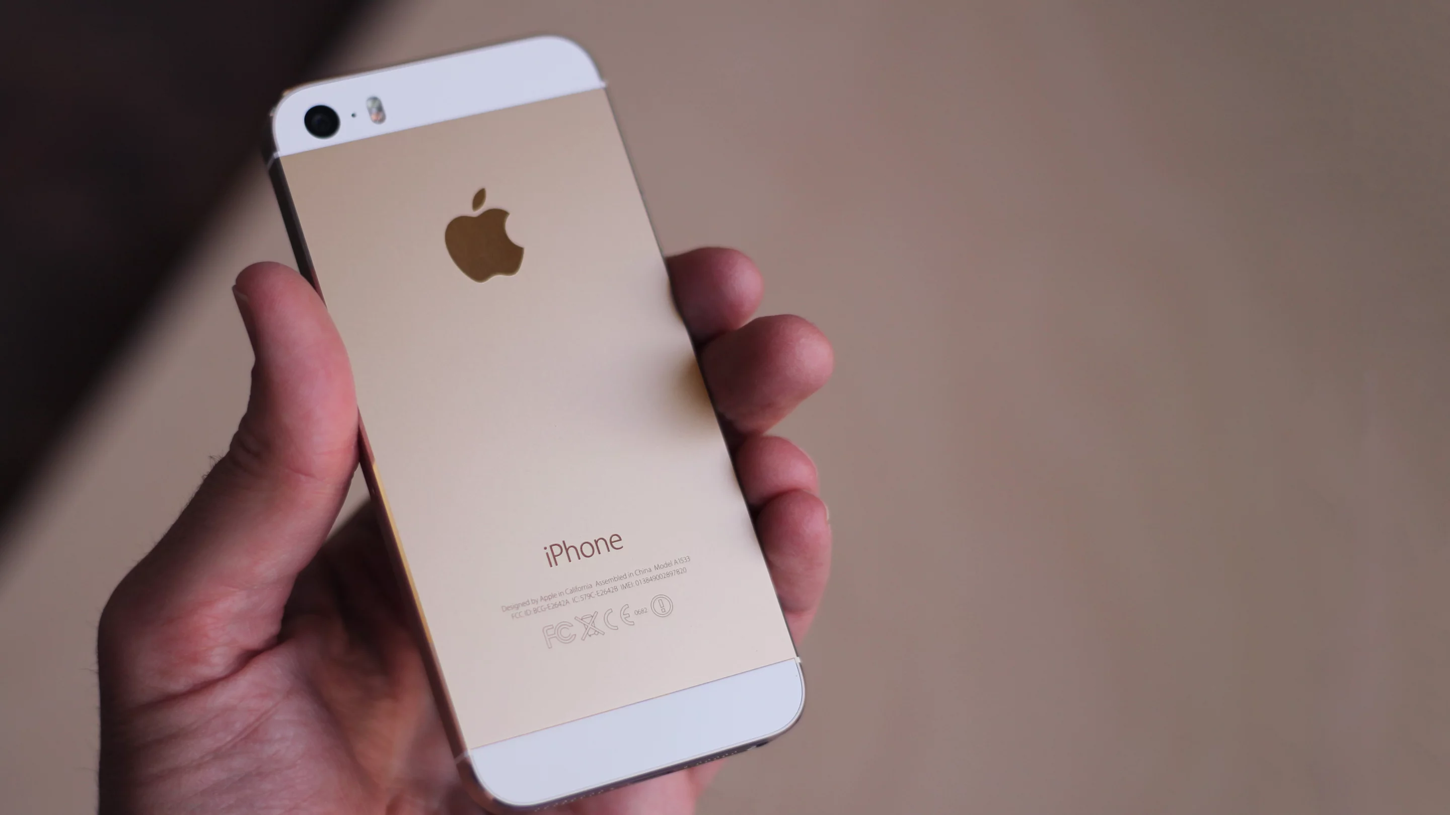 In addition to gold (pictured), the iPhone 5s is available in silver and space gray color options