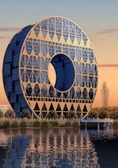 Artist's rendering of the GDPE project on the Guangzhou skyline