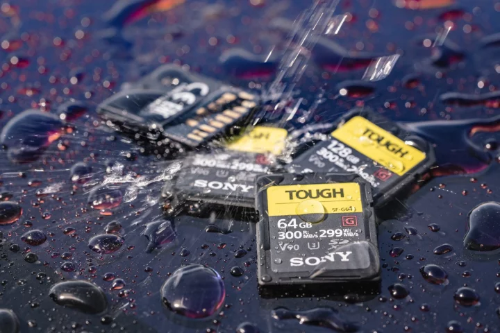 Sony's SF-G TOUGH series can be submerged in over 1 m (3 ft) of water