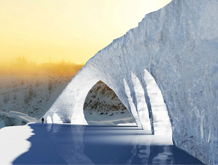 The aim is for the da Vinci Bridge in Ice to have a span of 50 m (164 ft)
