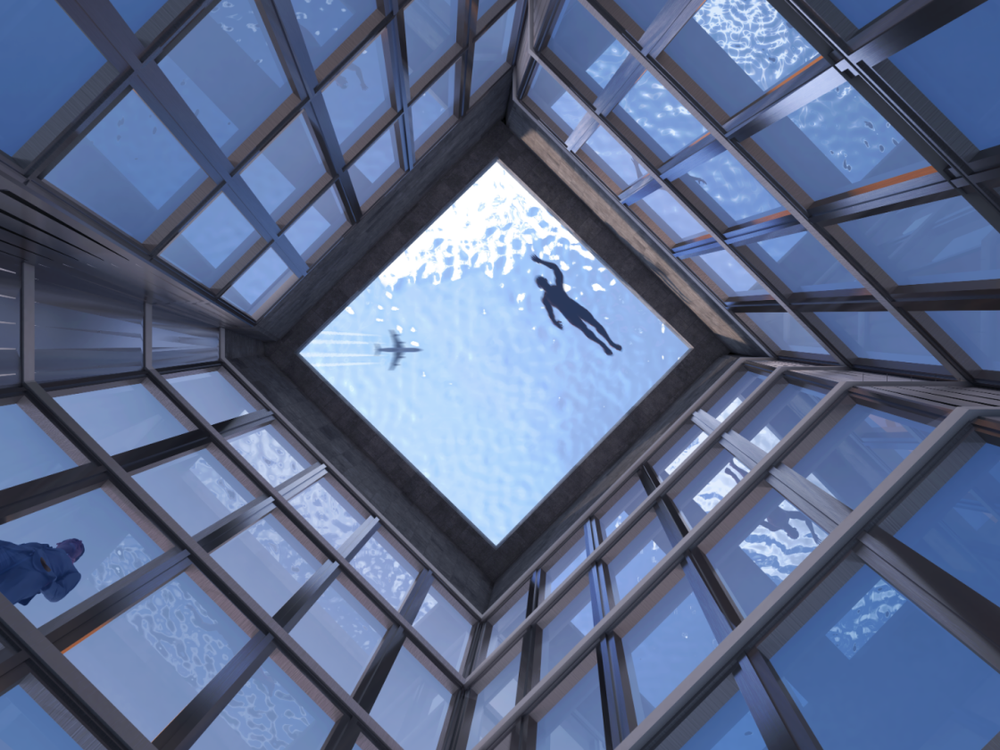The pool on top the Infinity London tower would feature a transparent floor