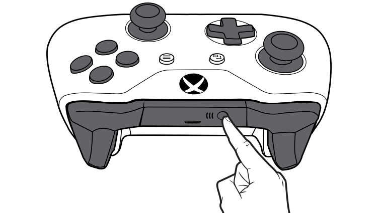 The pair button on an Xbox One S controller