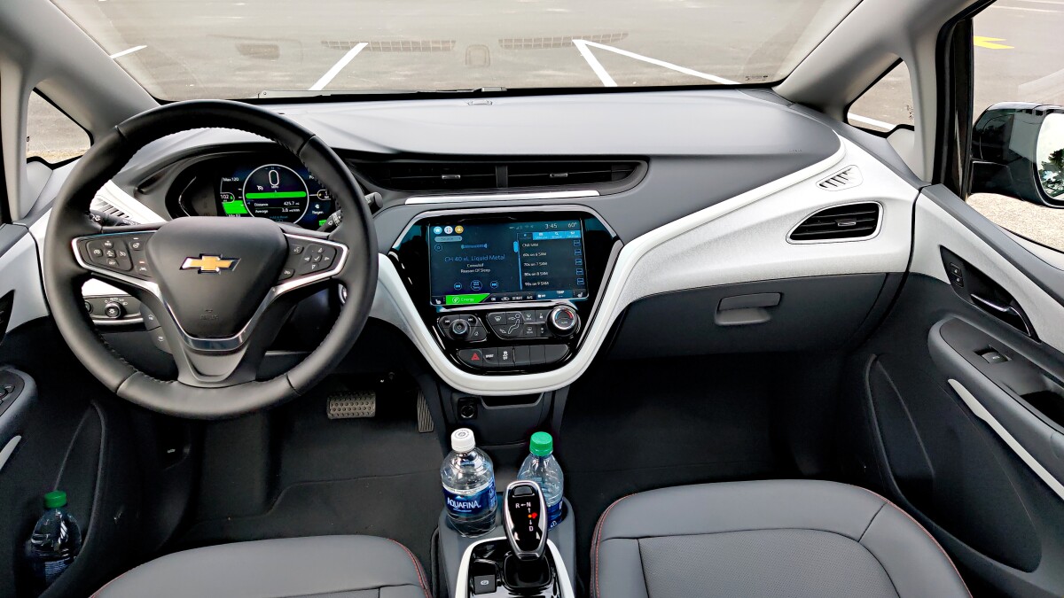 The cockpit layout in the 2020 Chevrolet Bolt EV is simple and stylish, with everything having an obvious purpose