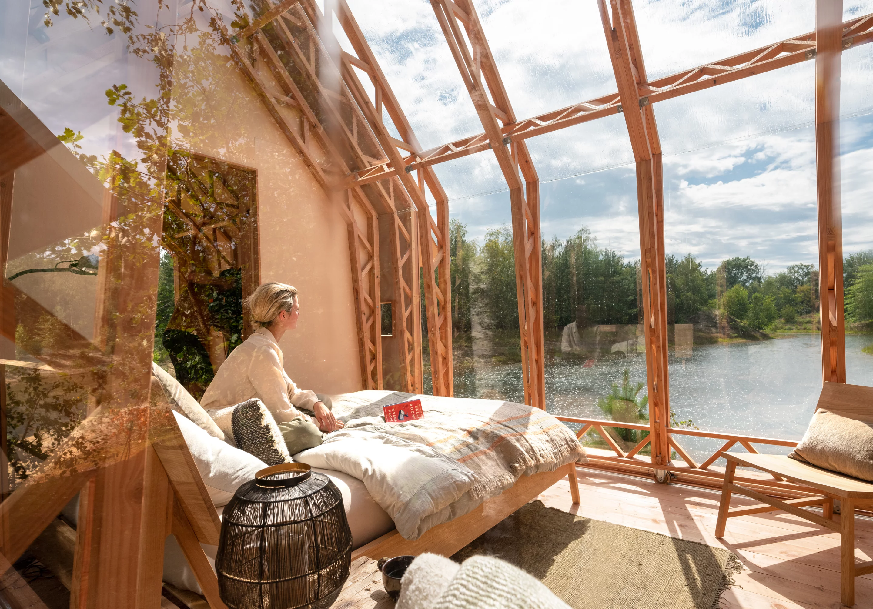 Anna Stay's structure is inspired by railway buildings, which designer Caspar Schols says rely on the side walls for structural integrity