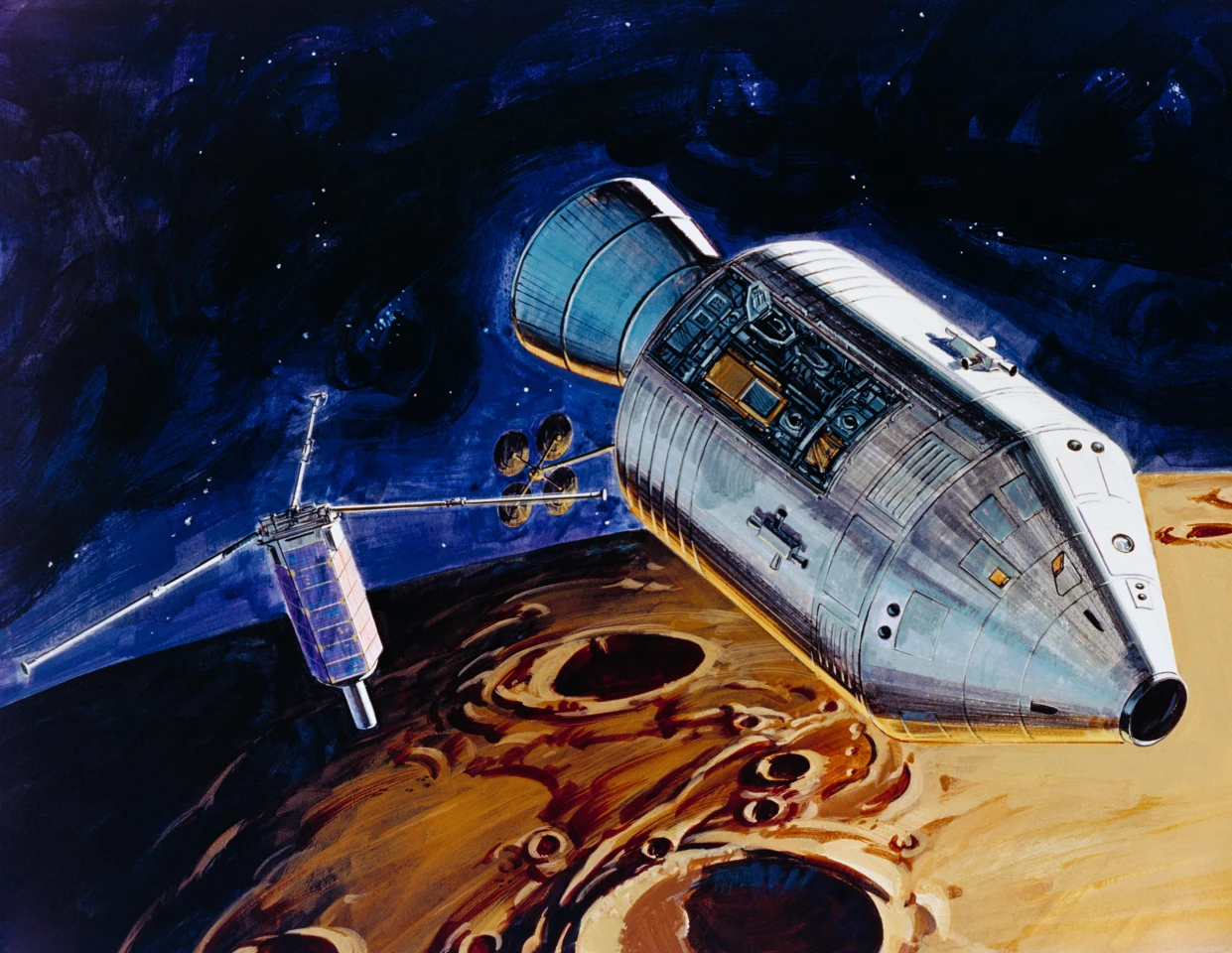 Artist's concept of the deployment of the subsatellite