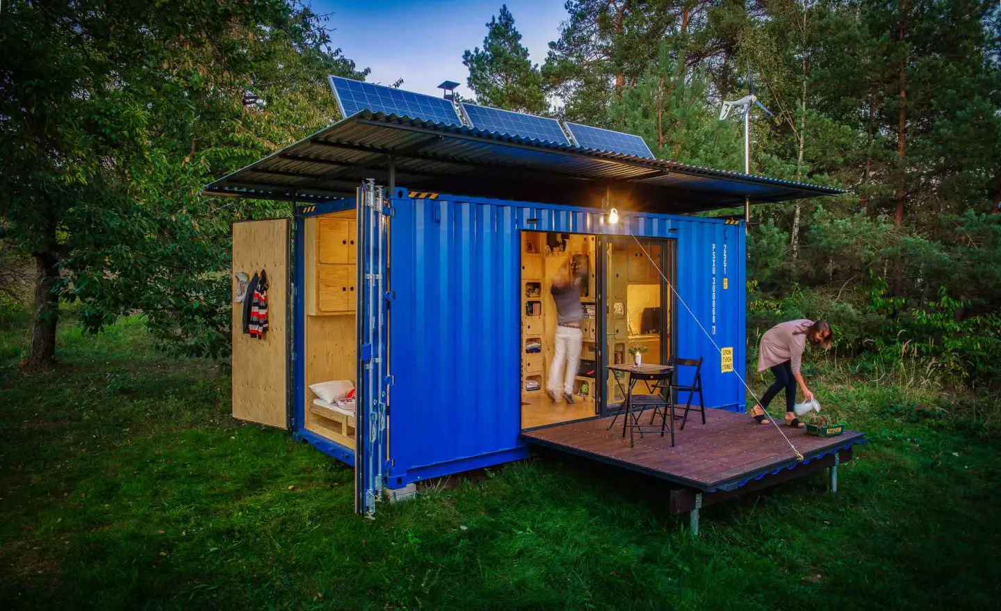 The Gaia, by Pin-Up Houses, is an inexpensive shipping container-based home that cost just $21,000 to build