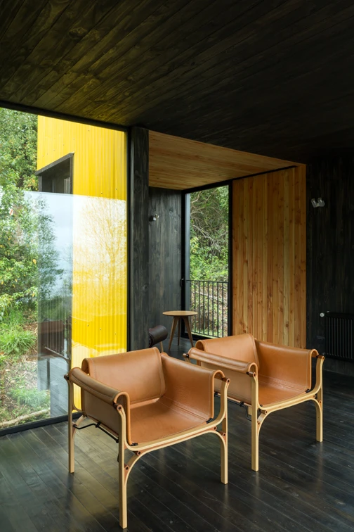 Yellow House has a minimal interior design to maximize the stunning views