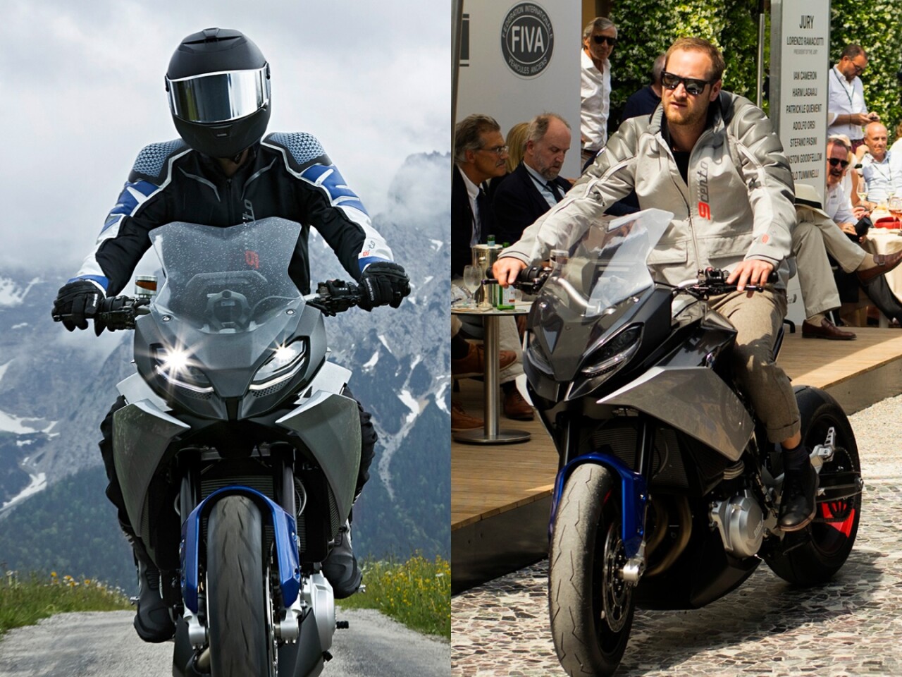 BMW Motorrad has developed two motorcycling jackets to go with the 9cento. They each reflect the concept's properties with their refined mixture of leather and Kevlar fabric: sports touring and urban chic transport.