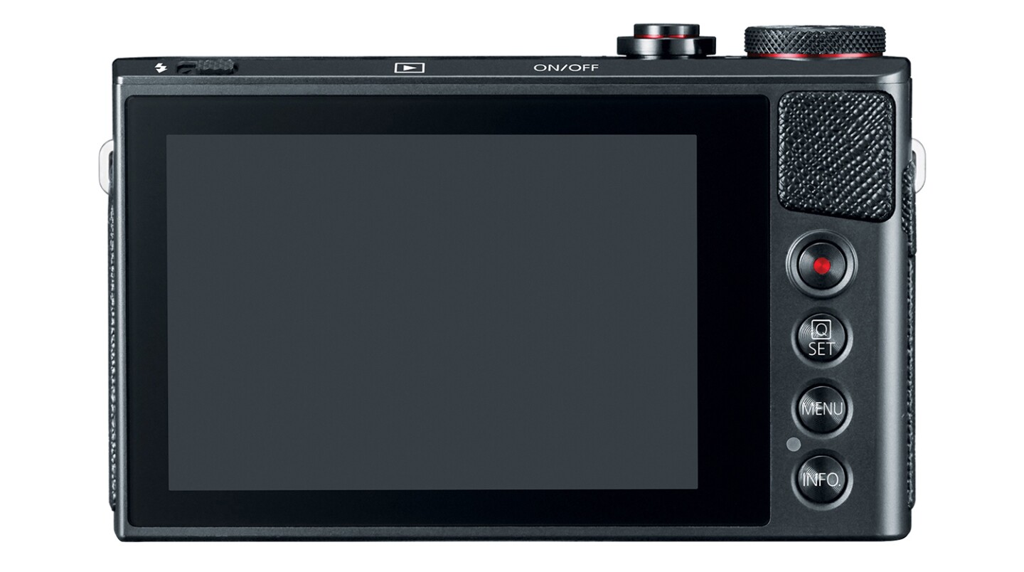 On the rear of the Canon PowerShot G9 X is a 3-inch LCD touchscreen with 1.04 million dots