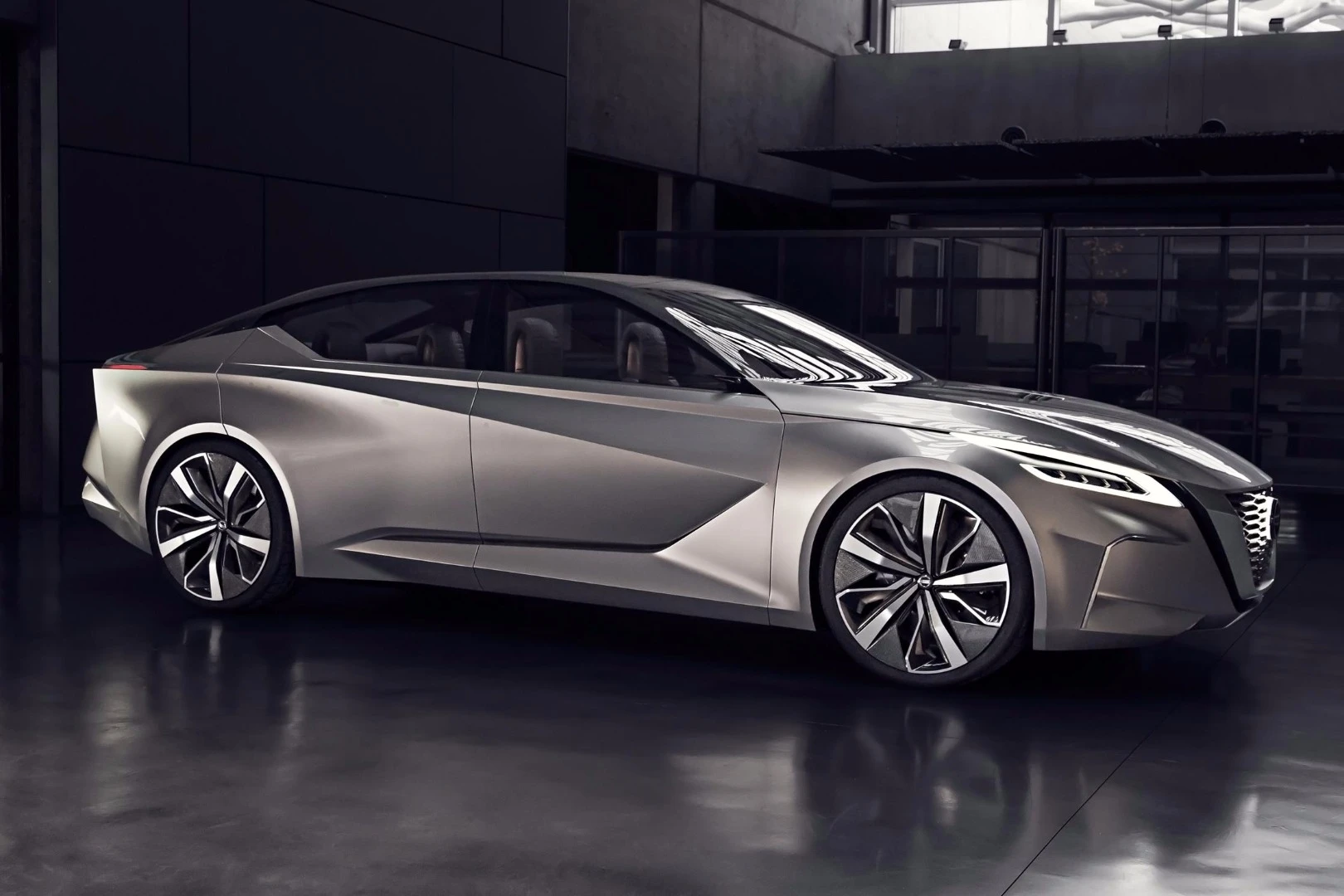 From the side, the Vmotion 2.0 concept carries deep cut lines