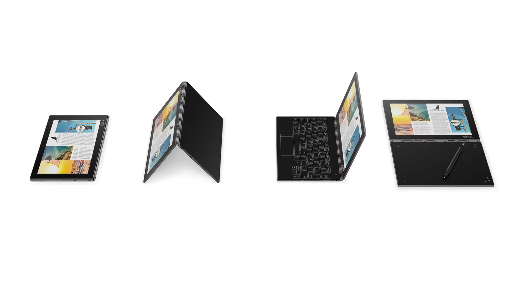 Lenovo Yoga Book is a highly flexible and relatively affordable option for in-flight creativity
