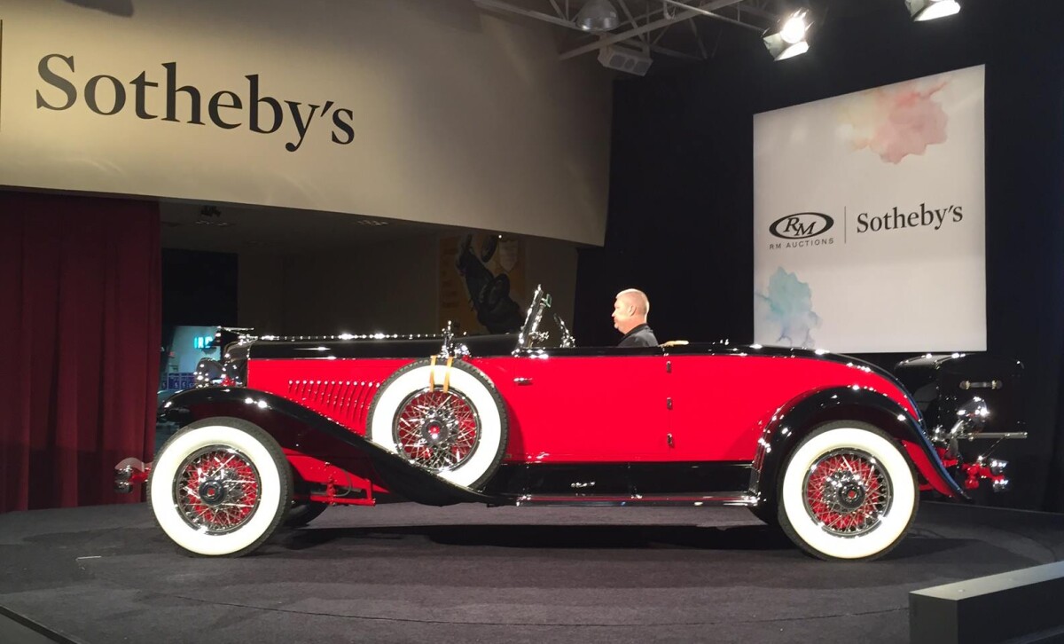 Lot 244 at the Andrews Collection sale is one of the (believed to be just 25) original Murphy-built "Disappearing Tops", the style that evolved from the original traditional tonneau covers to the flush-fitting metal lid which enabled the smooth elegant lines of the convertible to be retained when the top was down, running from the edges of the hood to the doors and down over the rear deck.<p></p><p><span>With reportedly $500,000 spent at the most recent restoration, this 1931 Duesenberg Model J still has its original </span>chassis, engine, and body and has won multiple awards.</p>